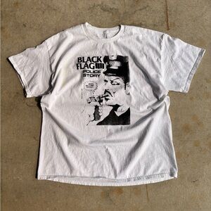 Vintage Black Flag White Graphic T-Shirt